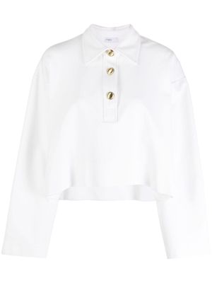 Rosetta Getty long-sleeve crop polo shirt - White