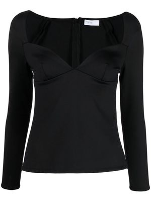 Rosetta Getty long-sleeve sweetheart top - Black