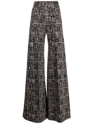 Rosetta Getty pintuck etched-plaid trousers - Black