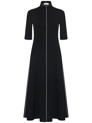 Rosetta Getty piped-trim mock-neck midi dress - Black