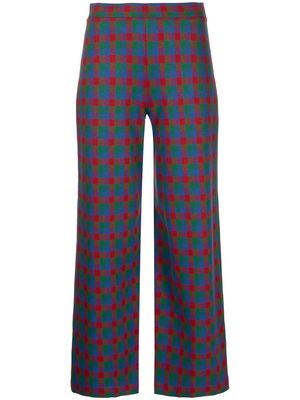 Rosetta Getty plaid-flannel cropped trousers - Blue