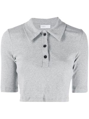 Rosetta Getty short-sleeved cropped polo shirt - Grey