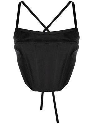 Rosetta Getty silk backless corset top - Black