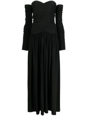 Rosetta Getty strapless ruched detail maxi dress - Black