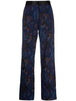 Rosetta Getty Tuxedo floral-print trousers - Blue