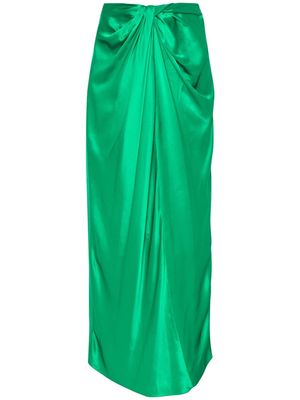 Rosetta Getty twist-detail silk maxi skirt - Green