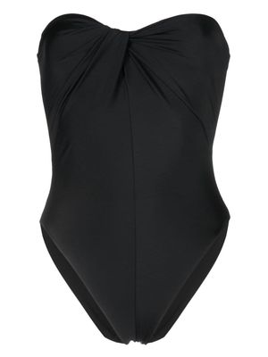 Rosetta Getty twist-detail strapless swimsuit - Black