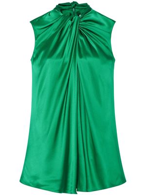Rosetta Getty twisted-neck silk blouse - Green
