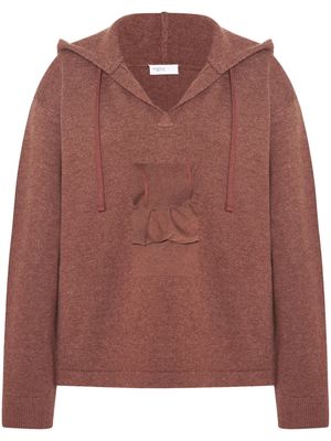 Rosetta Getty V-neck drawstring hoodie - Brown