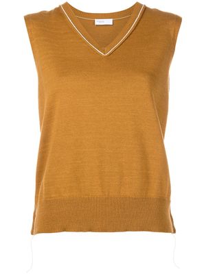 Rosetta Getty V-neck knitted vest - Brown