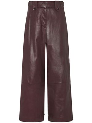 Rosetta Getty wide-leg lambskin trousers - Brown