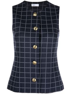 Rosetta Getty window-pane print sleeveless vest - Blue