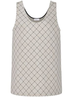 Rosetta Getty windowpane-print vest top - Neutrals