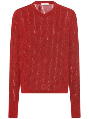 Rosetta Getty x Violet Getty pointelle-knit jumper - Red