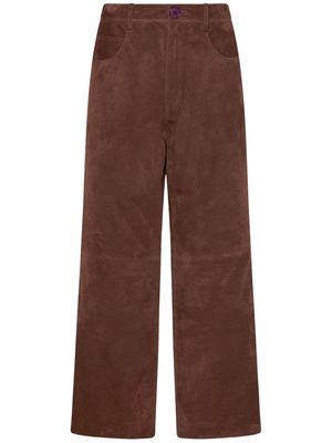 Rosetta Getty x Violet Getty straight-leg suede trousers - Brown