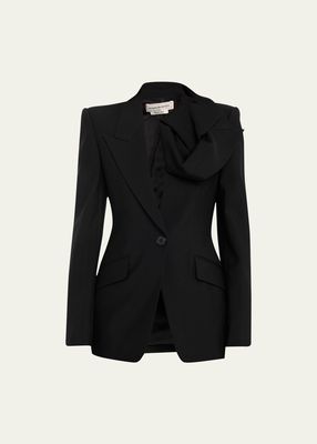 Rosette Corsage Single-Breasted Blazer Jacket