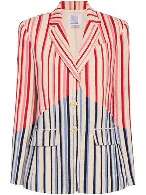 Rosie Assoulin 50/50 striped single-breasted blazer - Red