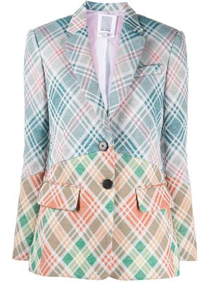Rosie Assoulin check-pattern single-breasted blazer - Blue
