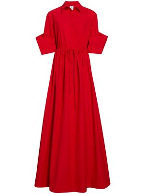 Rosie Assoulin cut-out buttoned shirtdress - Red