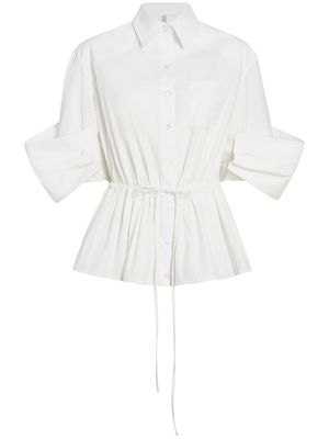 Rosie Assoulin cut-out drawstring flared shirt - White