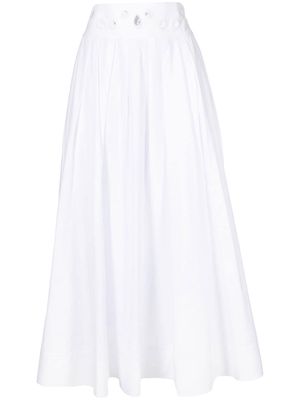 Rosie Assoulin Eyelet pleated midi skirt - White