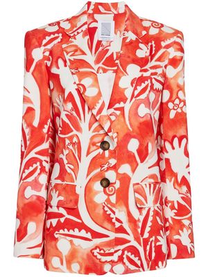 Rosie Assoulin floral-print single-breasted blazer - Orange