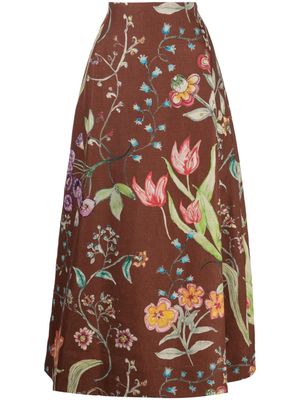 Rosie Assoulin high-waisted A-line maxi skirt - Brown