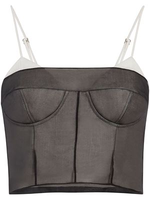 Rosie Assoulin I Sheer Right Through You bustier top - Black