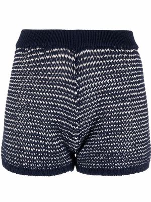 Rosie Assoulin knitted cotton shorts - Blue