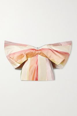 Rosie Assoulin - Making Your Point Off-the-shoulder Striped Silk-taffeta Top - Pink