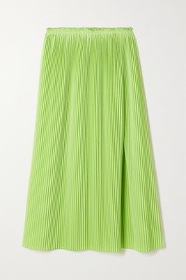 Rosie Assoulin - Pleated Crepe Midi Skirt - Green