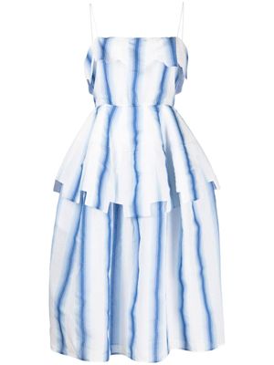 Rosie Assoulin stripe-print layered dress - White