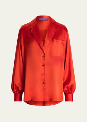 Roslin Charmeuse Button-Front Shirt