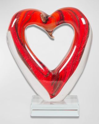 Rossa Heart Art Glass Sculpture