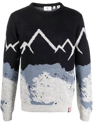 Rossignol alpine-pattern round-neck jumper - Blue