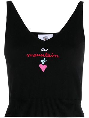 Rossignol embroidered-logo knitted crop-top - Black