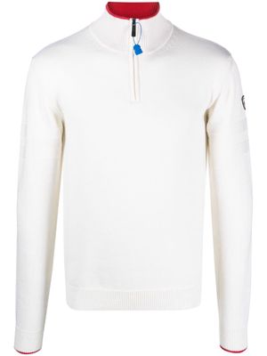 Rossignol half-zip merino knitted jumper - White