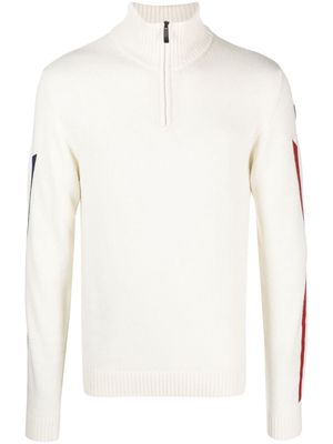Rossignol high-neck stripe-print jumper - White