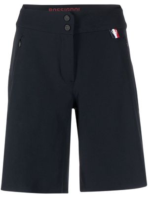 Rossignol high-waisted logo-tag shorts - Black