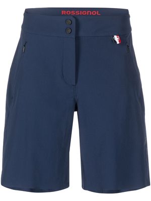 Rossignol high-waisted logo-tag shorts - Blue