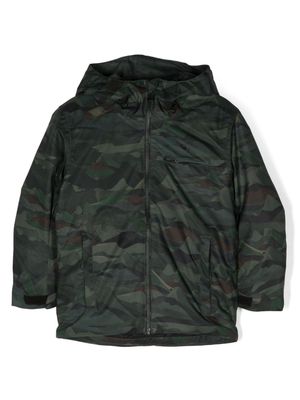 Rossignol Kids camouflage-print hooded ski jacket - Green