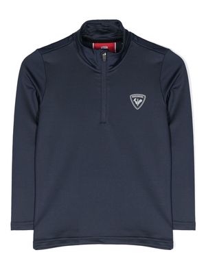 Rossignol Kids Half-Zip logo-print sweatshirt - Blue