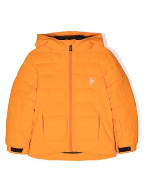 Rossignol Kids logo-print hooded padded jacket - Orange