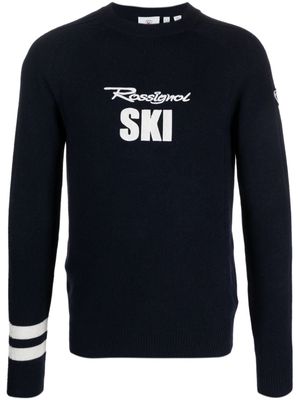 Rossignol logo-embroidered crew-neck sweatshirt - Blue
