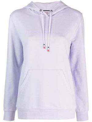 Rossignol logo-patch cotton hoodie - Purple
