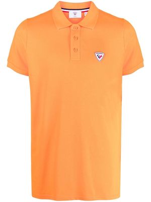 Rossignol logo-patch cotton polo-shirt - Orange