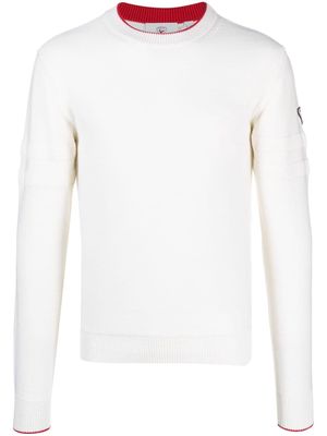 Rossignol logo-patch merino wool jumper - White