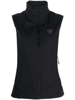 Rossignol logo-patch stand-up collar gilet - Black