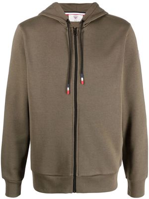 Rossignol logo-patch zip-front hoodie - Green