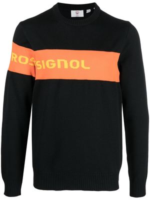 Rossignol logo-stripe knit sweatshirt - Black